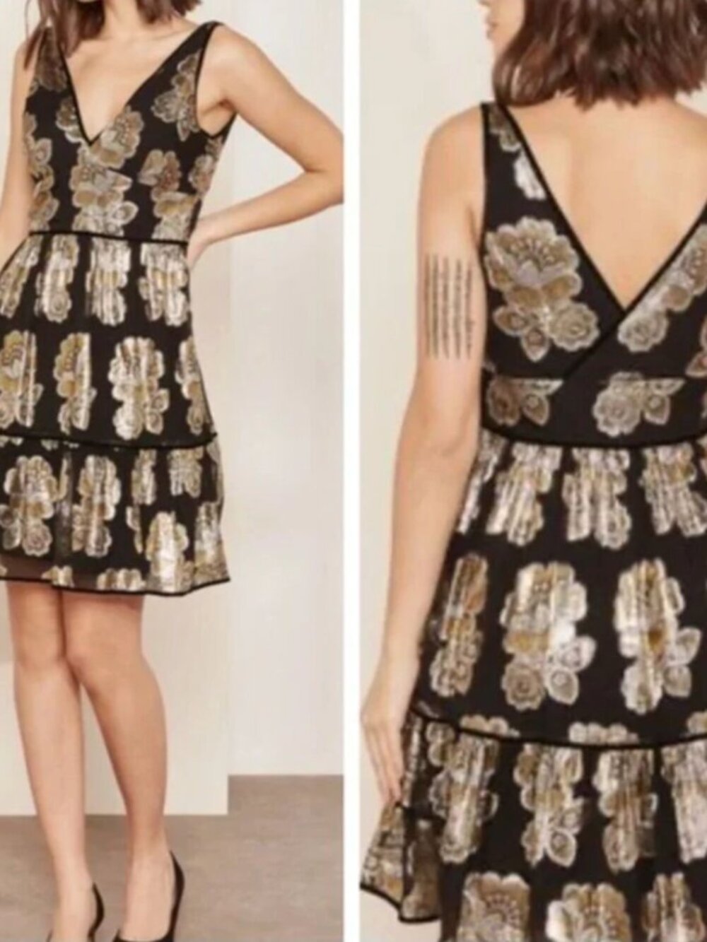 NEW J.Crew Collection Gigi Tiered Metallic Silk Dress Sz 6 Orig. $298 - J8259